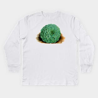 green flower Kids Long Sleeve T-Shirt